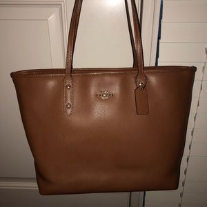 Coach tan leather tote